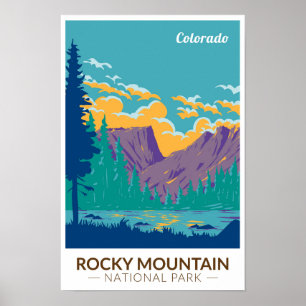Poster Parc national de Rocky Mountain Randonnée Teton