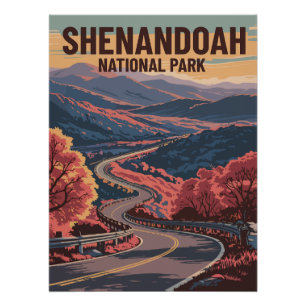 Poster Parc national de Shenandoah Virginia Wilderness Ar