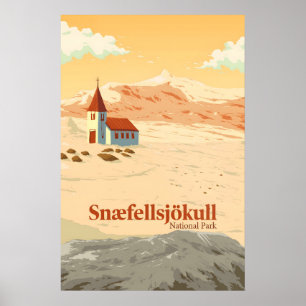 Poster Parc national de Snaefellsjokull Voyage Islande