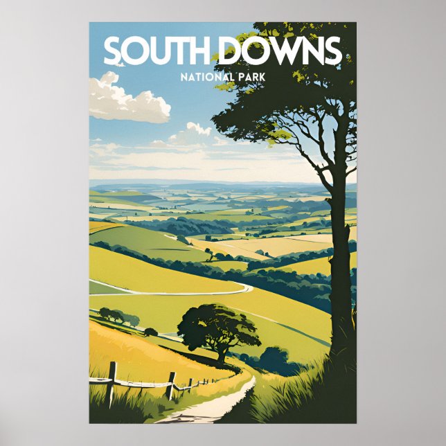 Poster Parc national de South Downs (Devant)