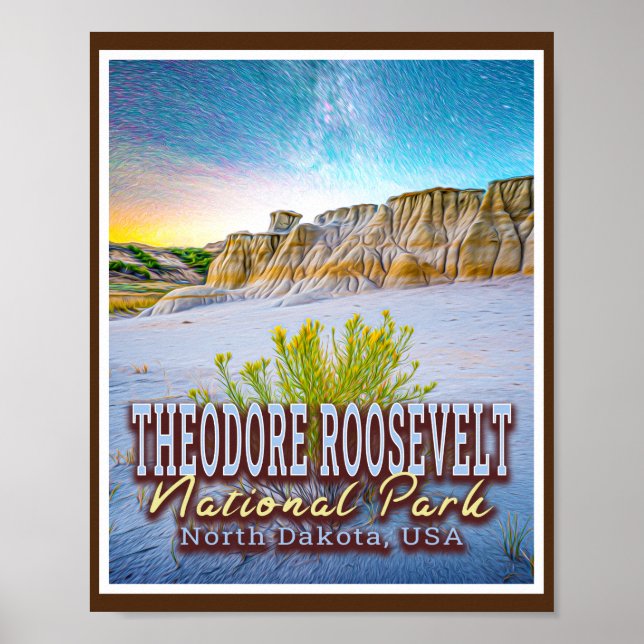POSTER PARC NATIONAL DE THEODORE ROOSEVELT - DAKOTA NORD (Devant)