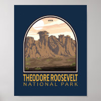 Parc national de Theodore Roosevelt Emblem Vintage