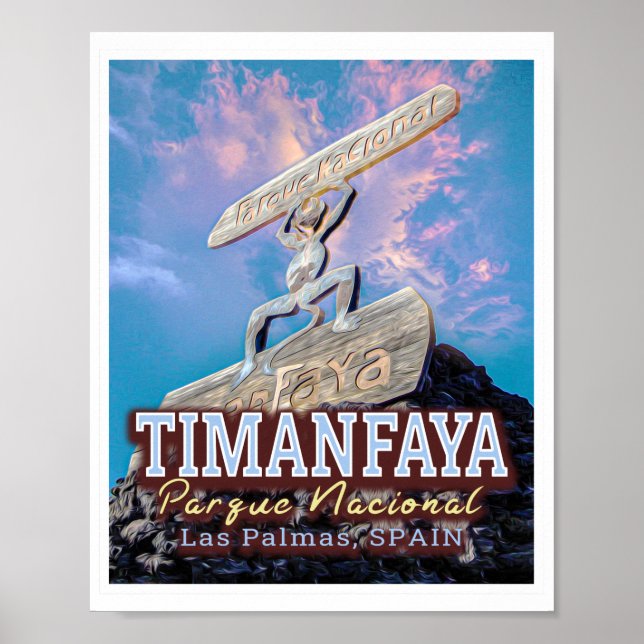 POSTER PARC NATIONAL DE TIMANFAYA - ÎLES CANARIES ESPAGNE (Devant)
