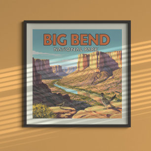 Poster Parc national de vintage Big Bend