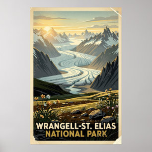 Poster Parc national de Wrangell-St. Elias Rétro