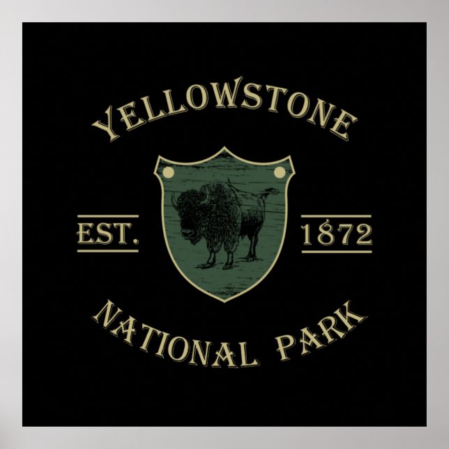 Poster Parc national de Yellowstone (Devant)