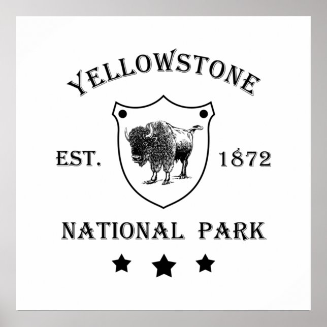 Poster Parc national de Yellowstone (Devant)