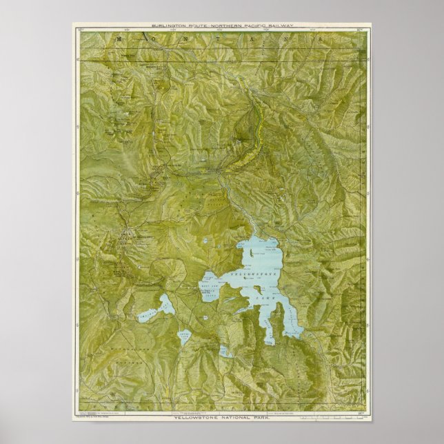 Poster Parc national de Yellowstone (Devant)