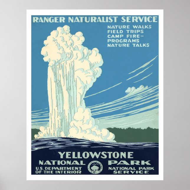 Poster Parc national de Yellowstone (Devant)