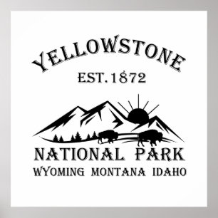 Poster Parc national de Yellowstone