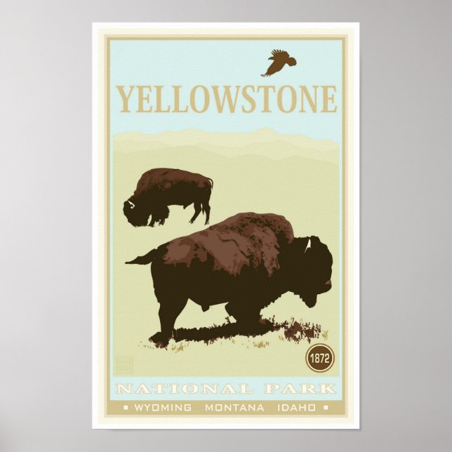 Poster Parc national de Yellowstone (Devant)