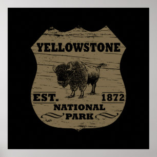 Poster parc national de yellowstone 