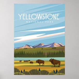 Poster Parc national de Yellowstone
