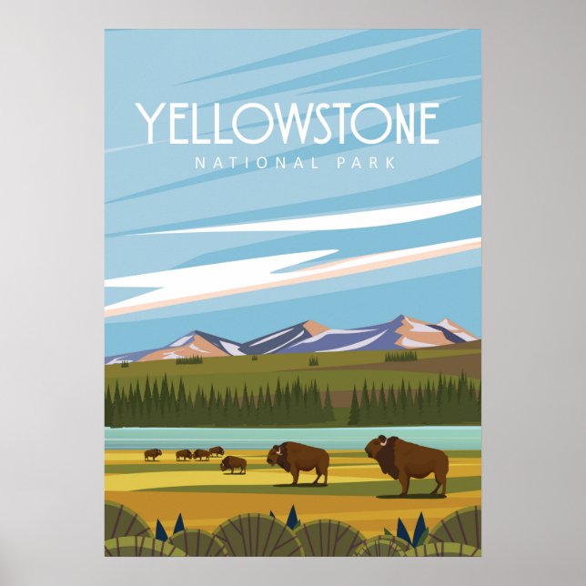 Poster Parc national de Yellowstone (Devant)