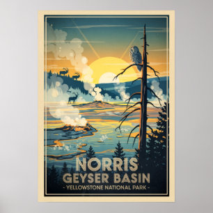 Poster Parc national de Yellowstone - Bassin de Norris Ge