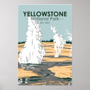 Poster Parc national de Yellowstone Bassin de Norris Geys