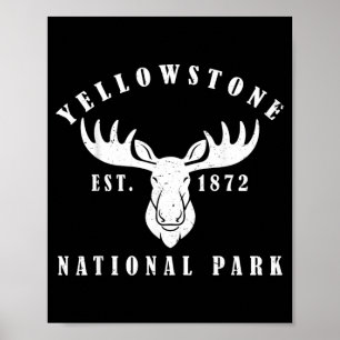 Poster Parc national de Yellowstone établi à l'extérieur