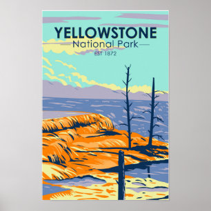 Poster Parc national de Yellowstone Mammoth Hot Springs