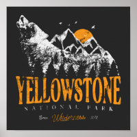 Parc national de Yellowstone Montagnes Wolf Vintag