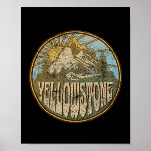 Poster Parc national de Yellowstone Randonnée des montagn