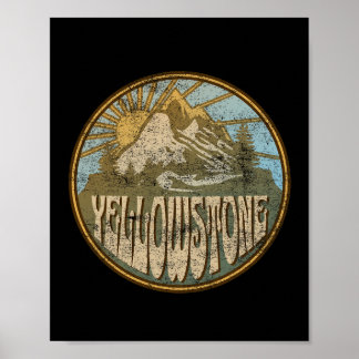 Poster Parc national de Yellowstone Randonnée des montagn