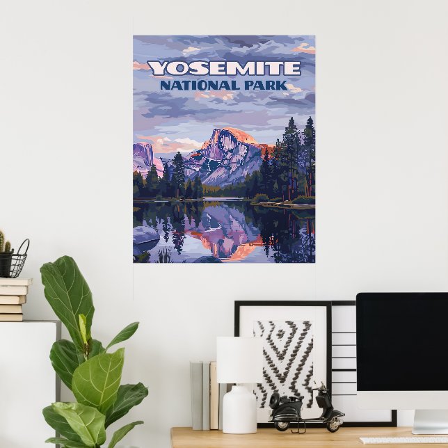 Poster Parc national de Yosemite Halle Dome Californie Su (Bureau à domicile)