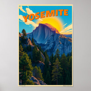 Poster Parc national de Yosemite Minimaliste Nature