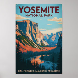 Poster Parc national de Yosemite Vintage