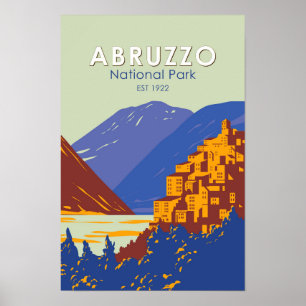 Poster Parc national des Abruzzes Italie Voyage Art Vinta