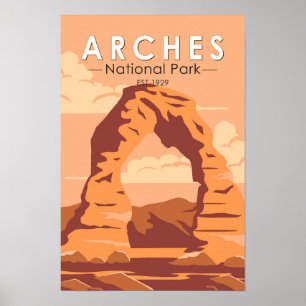 Poster Parc national des Arches Utah Arche délicate Art R