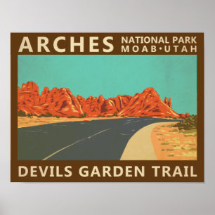 Poster Parc national des Arches Utah Devils Garden Trail