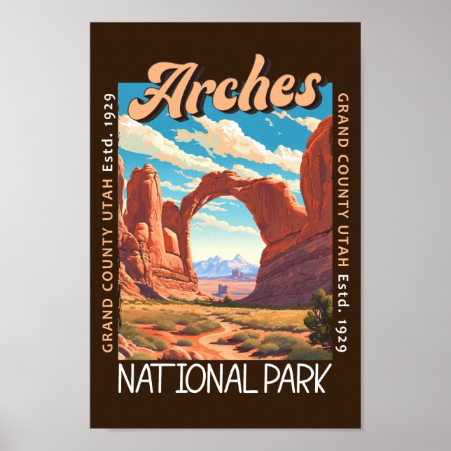 Poster Parc national des Arches Utah en état de détresse (Devant)