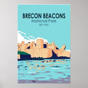 Poster Parc national des Brecon Beacons Château de Caerph