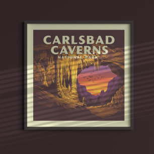 Poster Parc national des Cavernes de Carlsbad vintages