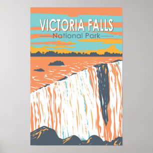 Poster Parc national des chutes Victoria Art de voyage Vi
