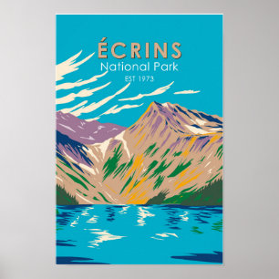 Poster Parc national des Écrins Alpes du Dauphiné France
