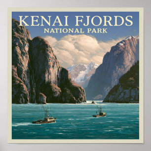 Poster Parc national des fjords de Kenai en Alaska, œuvre