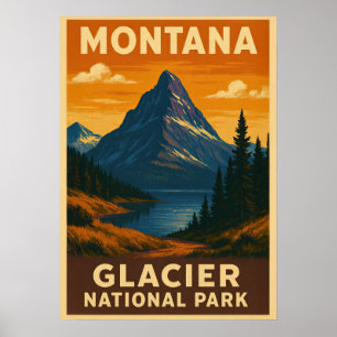 Poster Parc national des Glaciers du Montana V01