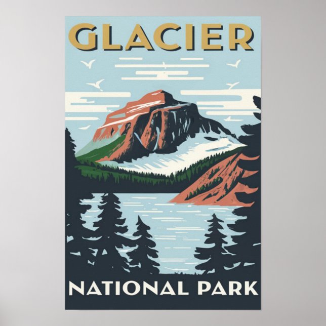 Poster Parc national des Glaciers Montana (Devant)