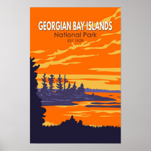 Poster Parc national des Îles-de-la-Baie-Georgienne Canad