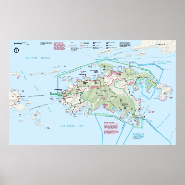 Poster Parc national des Îles Vierges (Devant)