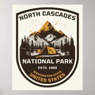 Poster Parc national des North Cascades Plein air et natu