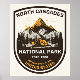 Poster Parc national des North Cascades Plein air et natu