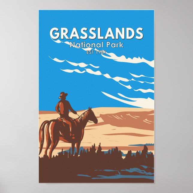 Poster Parc national des Prairies Canada Tourisme Art Vin (Devant)