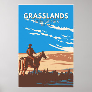 Poster Parc national des Prairies Canada Tourisme Art Vin