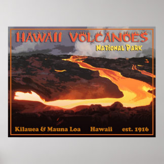 Poster Parc national des volcans d'Hawaii