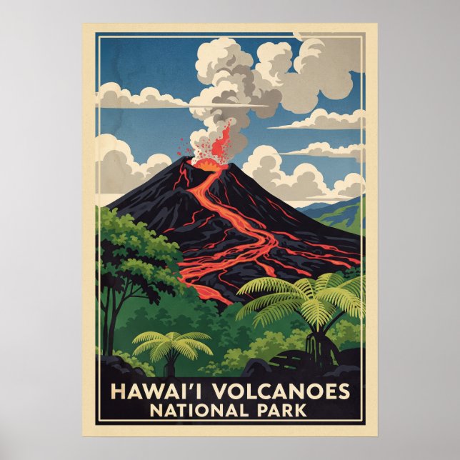 Poster Parc national des volcans d'Hawaii V02 (Devant)