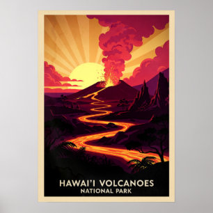 Poster Parc national des volcans d'Hawaii V03