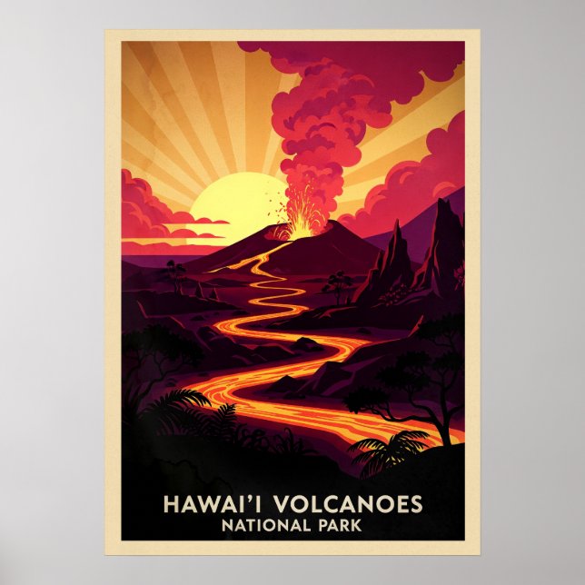 Poster Parc national des volcans d'Hawaii V03 (Devant)