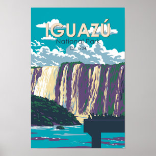 Poster Parc national d'Iguazu Argentine Voyage Art Vintag